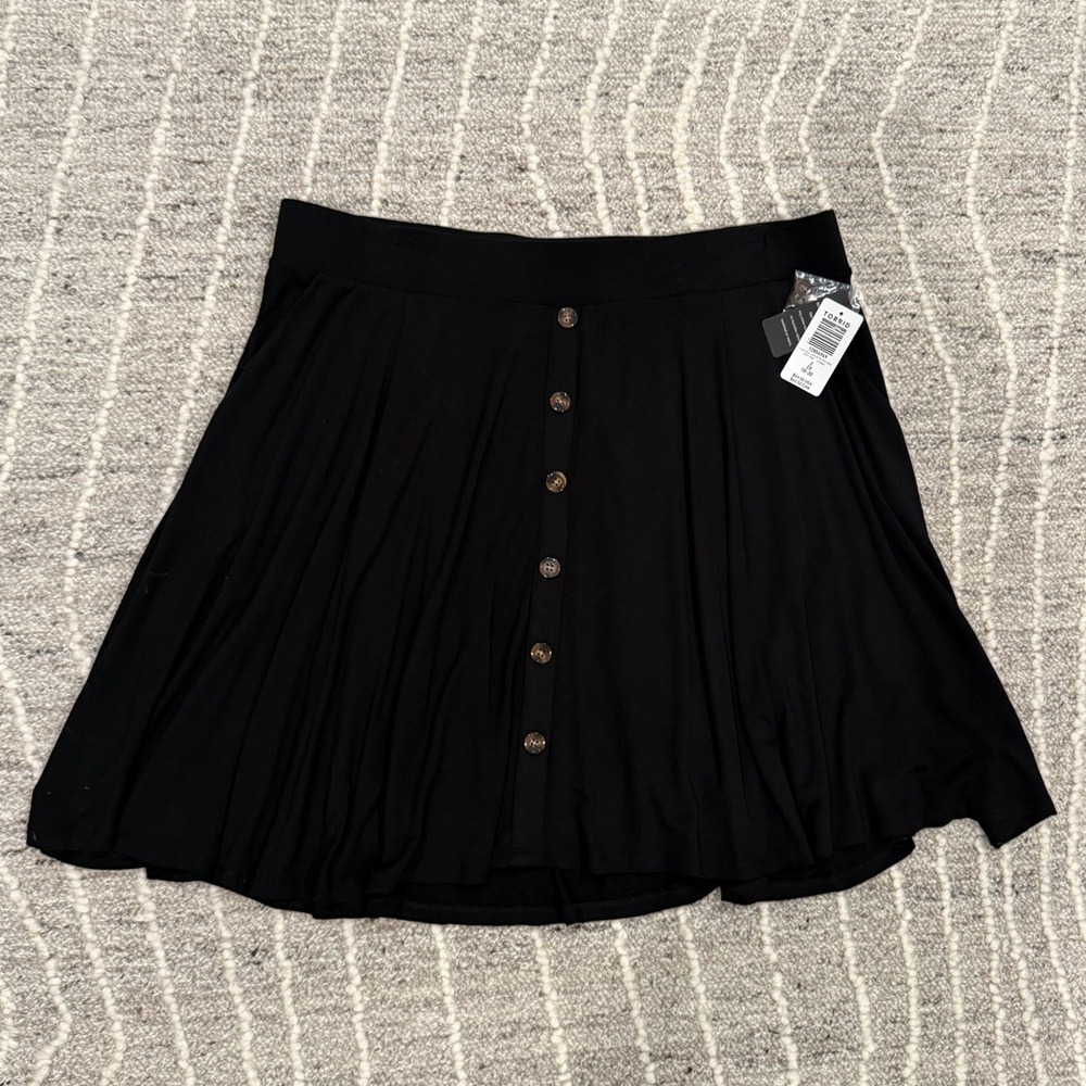 Torrid Black Skater Skirt with Button Accents